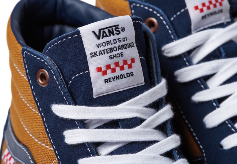 Tnis Vans Sk8-Hi Reynolds Skate Azul Escuro e Bege